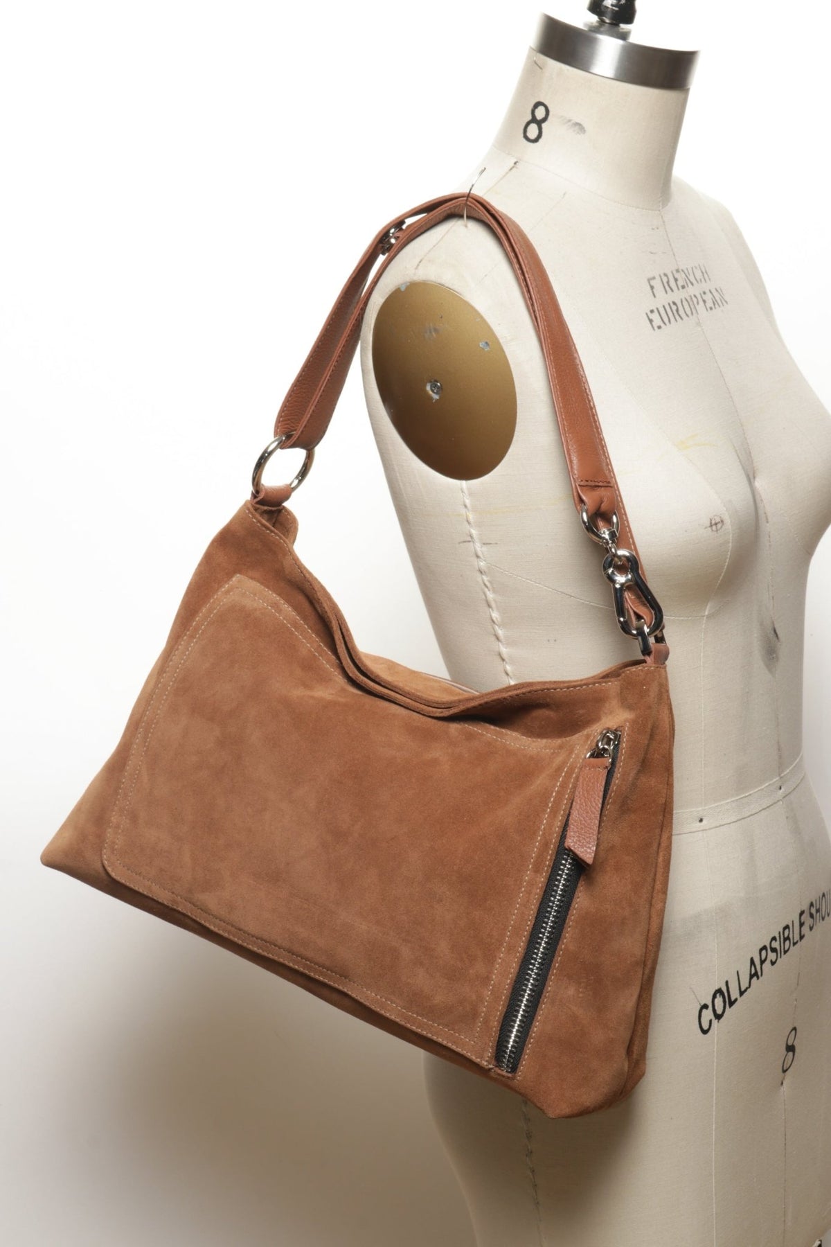 CHARLIE Camel Suede - Carla Mancini Handbags