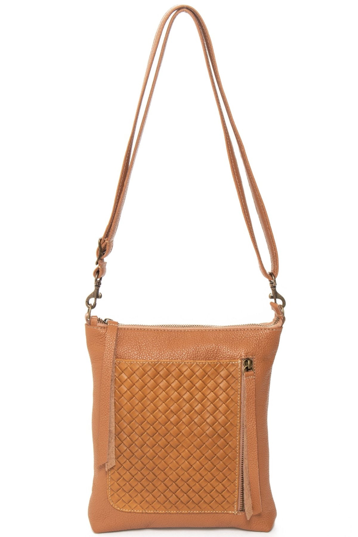 EMMA Tan Woven - Carla Mancini Handbags
