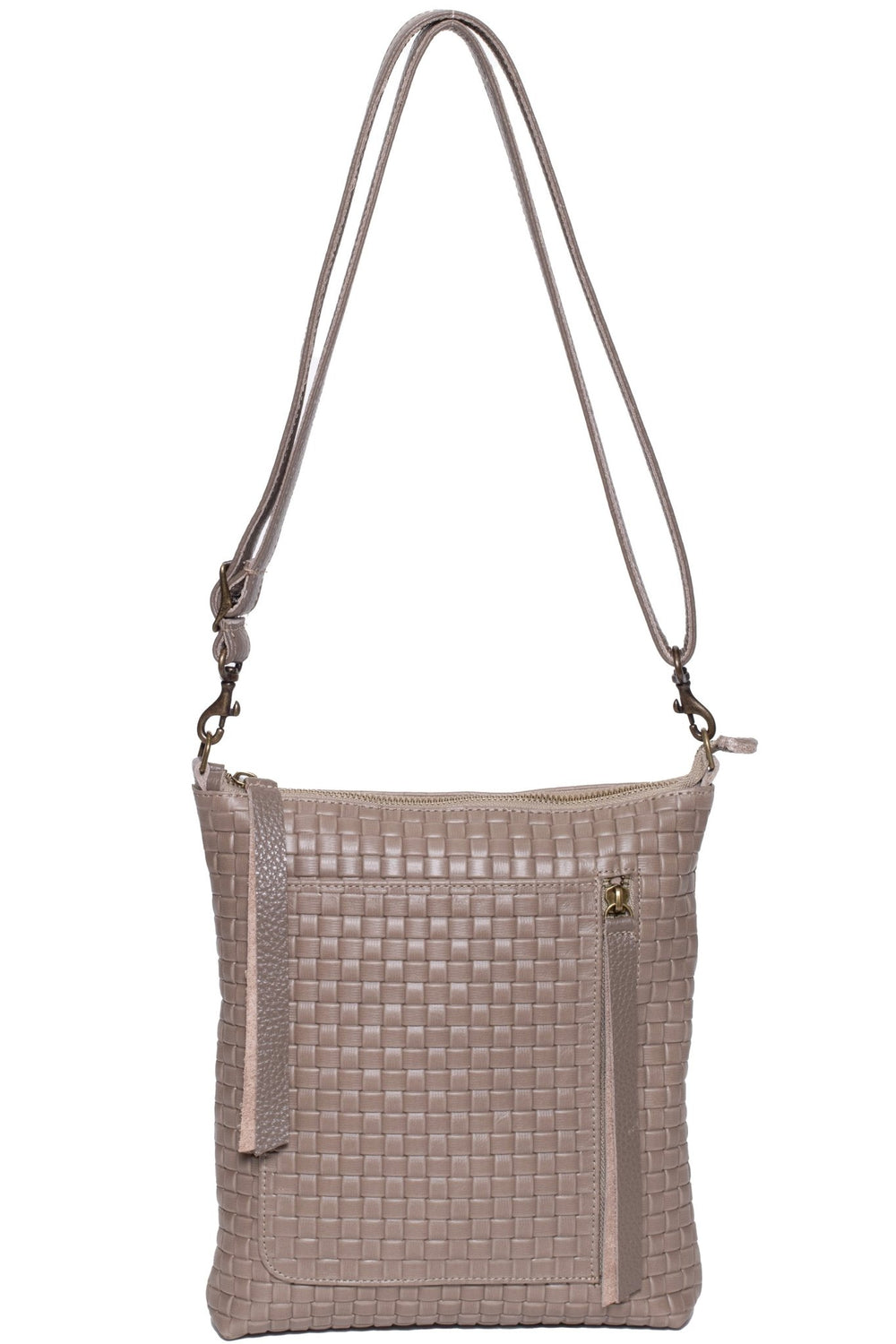 EMMA Taupe Woven - Carla Mancini Handbags