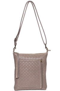 EMMA Taupe Woven - Carla Mancini Handbags