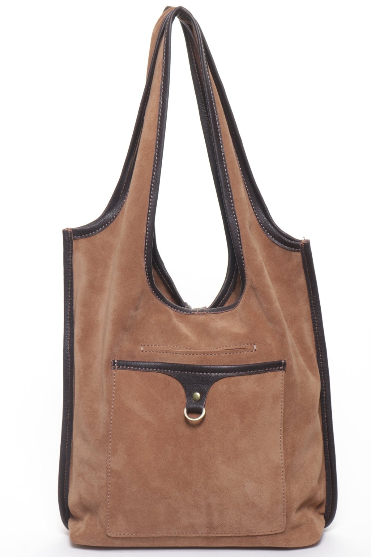 MONICA Camel Suede - Carla Mancini Handbags