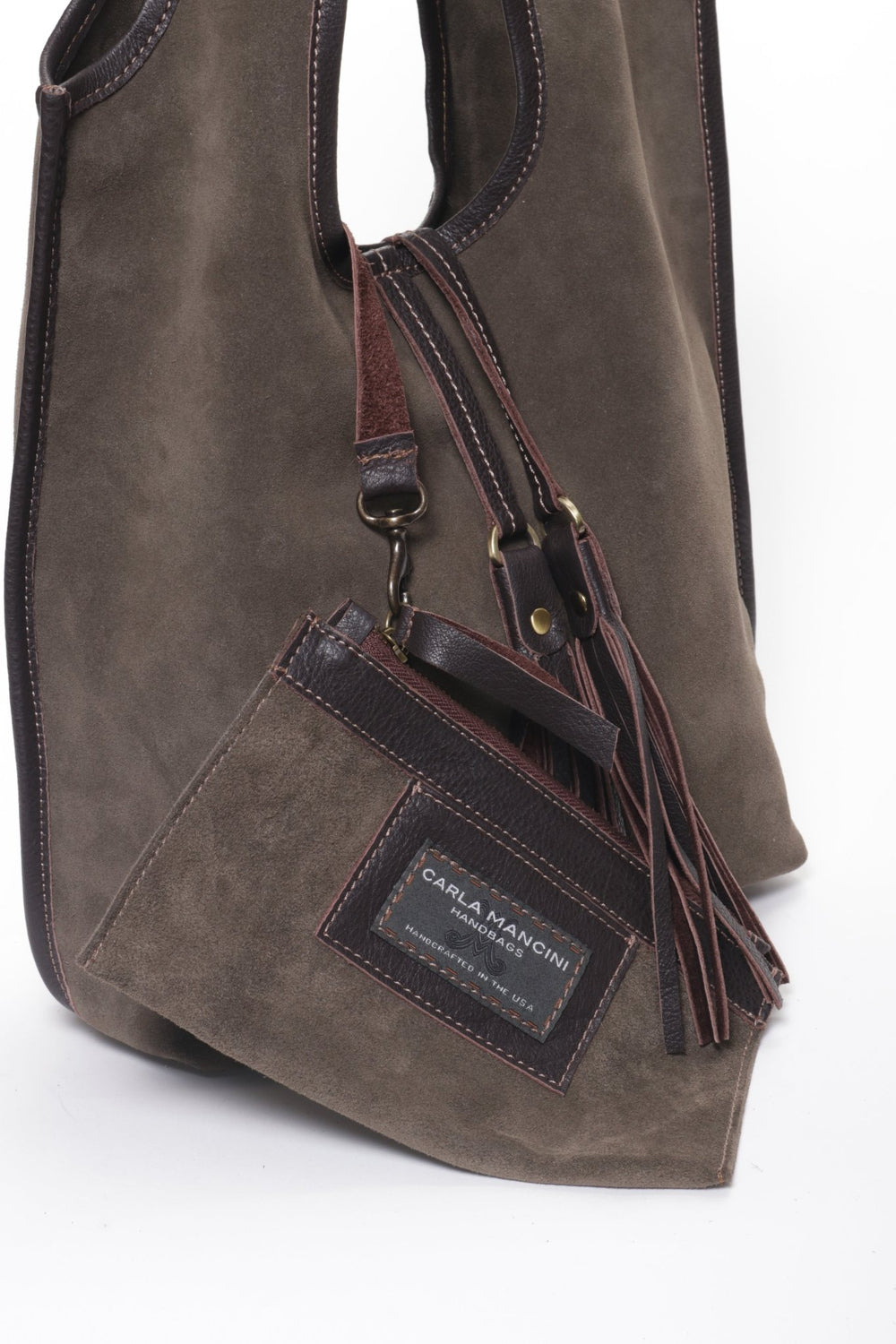 MONICA Olive Suede - Carla Mancini Handbags