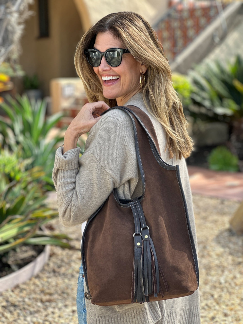 MONICA Olive Suede - Carla Mancini Handbags