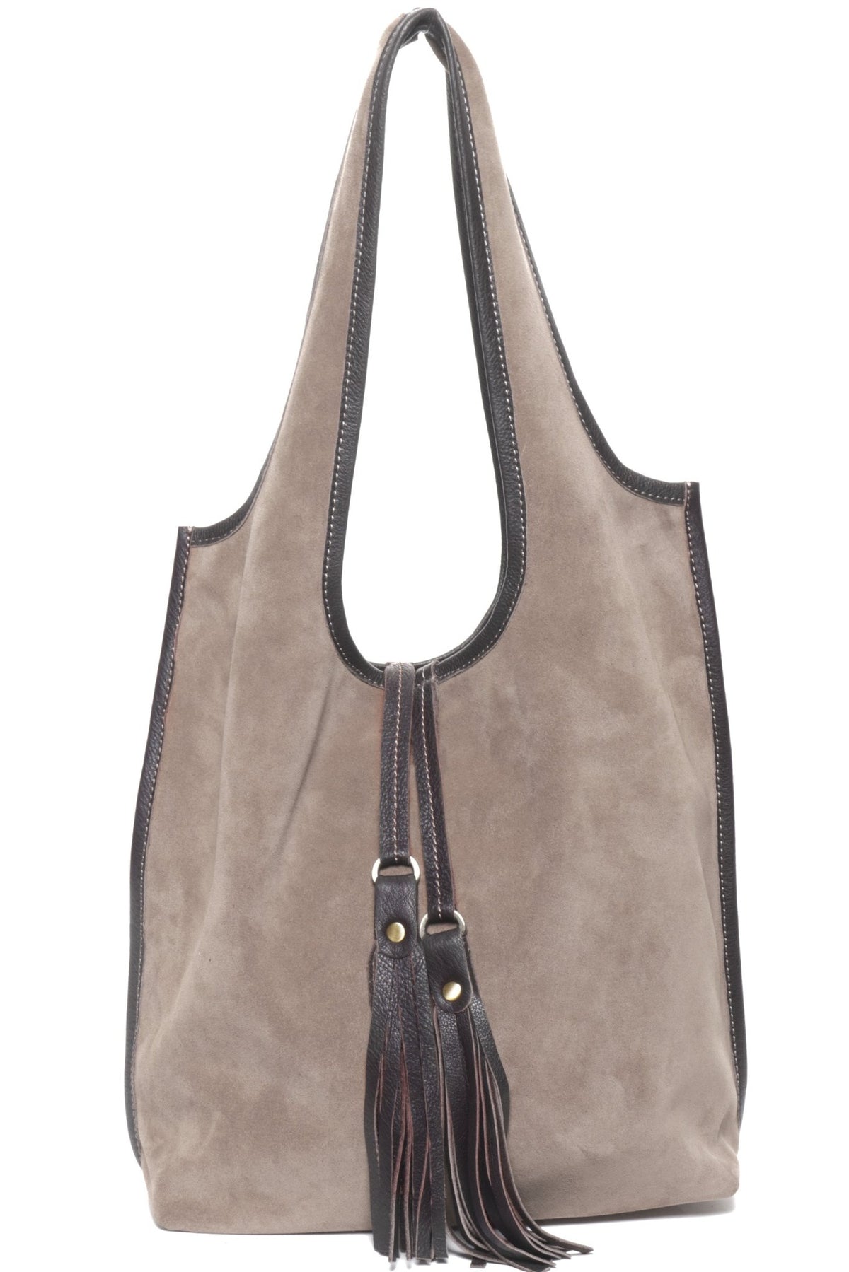 MONICA Taupe Suede - Carla Mancini Handbags