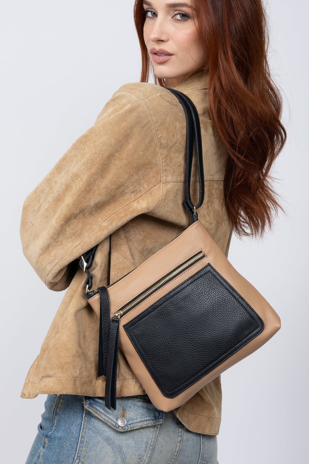 PARKER Cappuccino Black - Carla Mancini Handbags