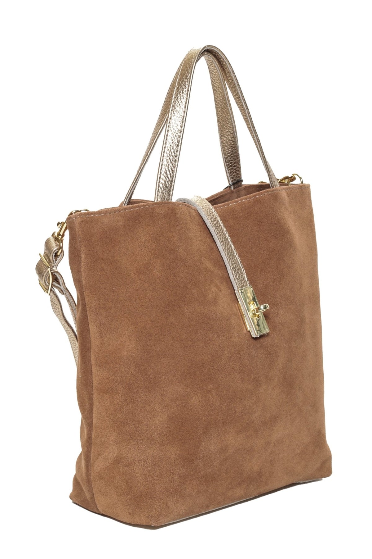 SIENNA Camel Suede - Carla Mancini Handbags