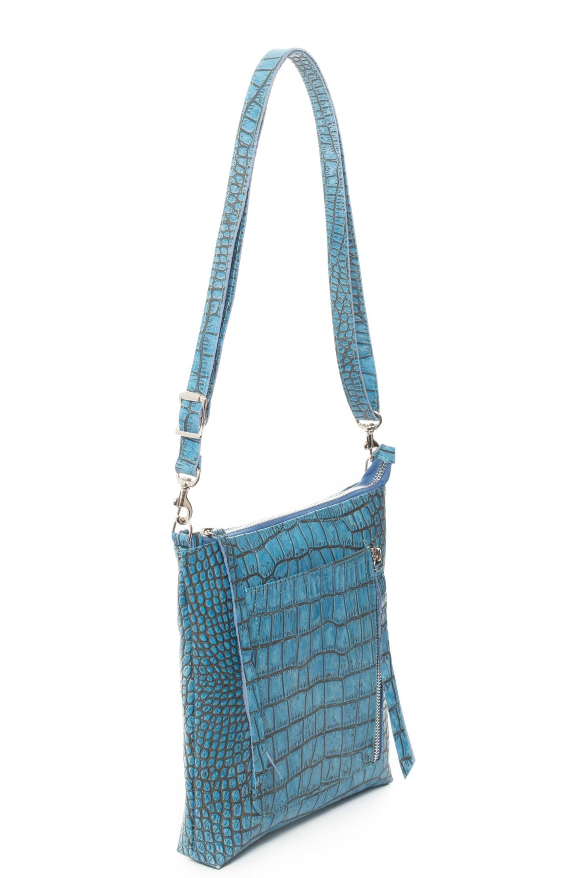 EMMA French Blue Croco - Carla Mancini Handbags