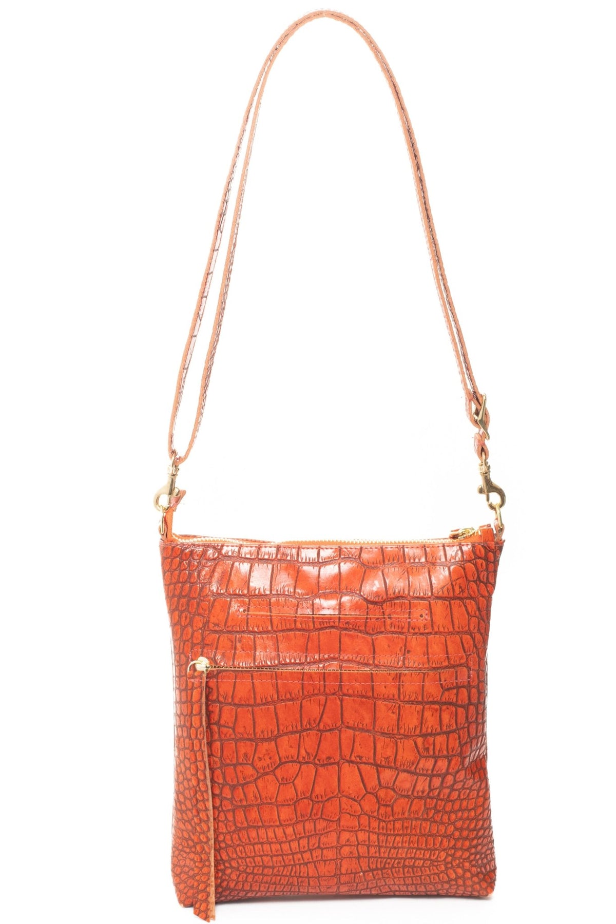 EMMA Orange Croco - Carla Mancini Handbags