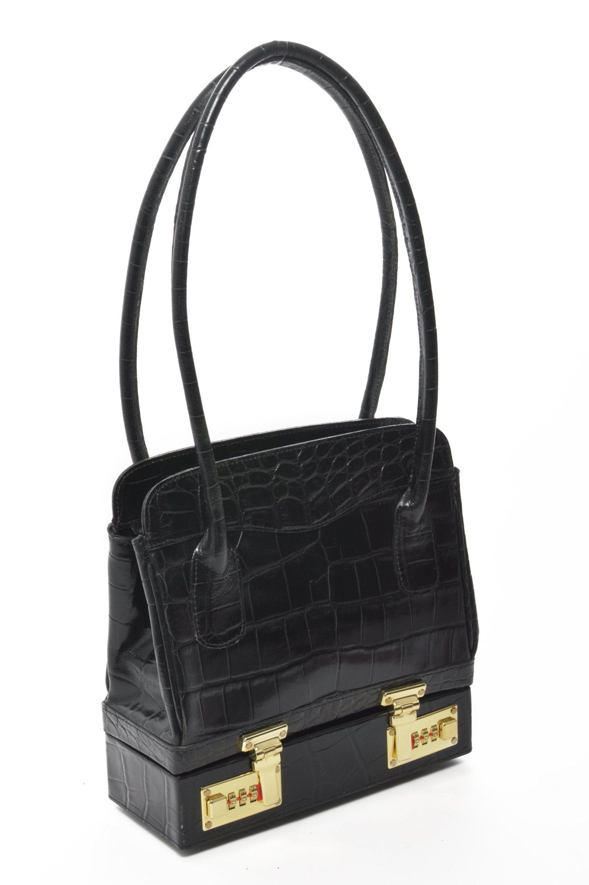 JAMIE Black Croco - Carla Mancini Handbags