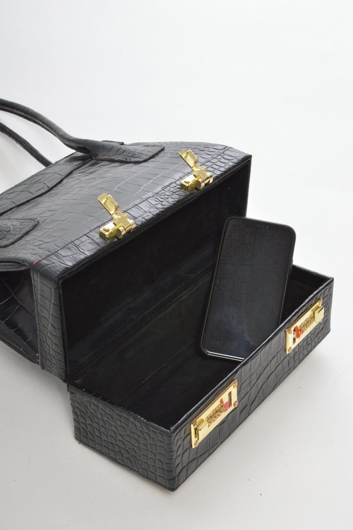 JAMIE Black Croco - Carla Mancini Handbags