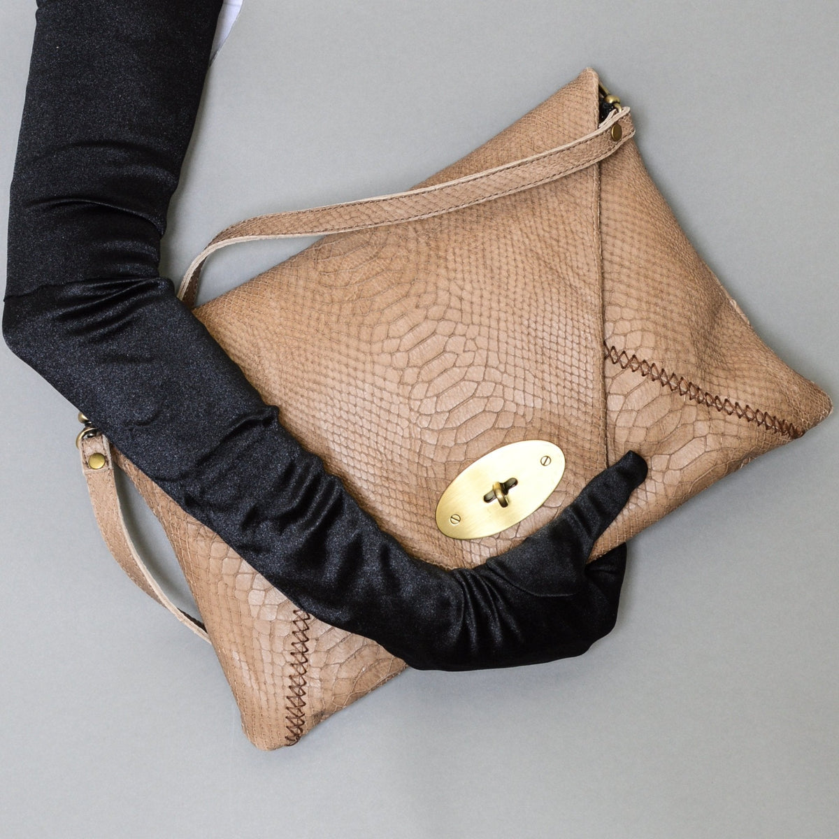 LILY Taupe Python - Carla Mancini Handbags