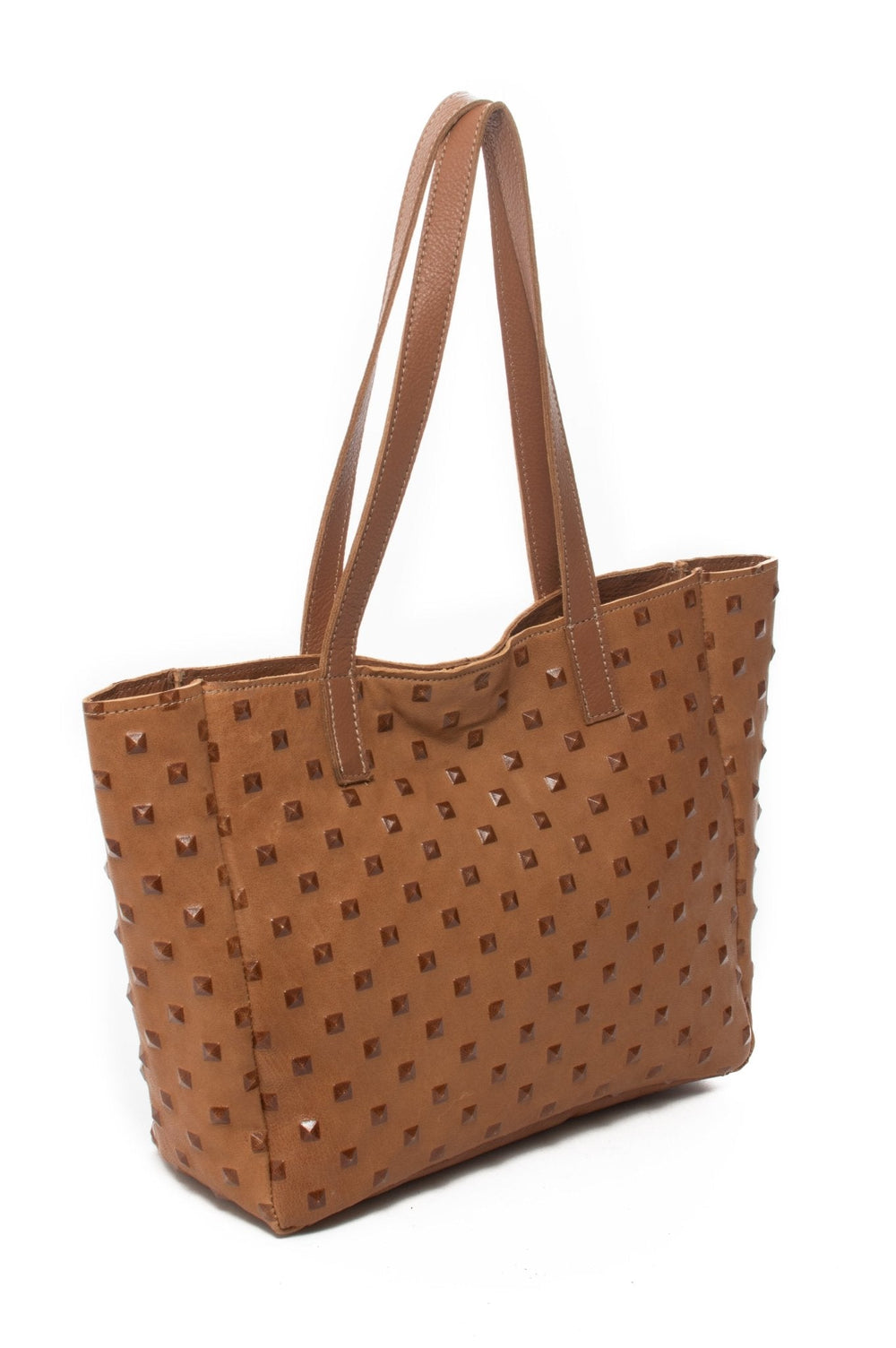 LINA Tan Studs - Carla Mancini Handbags