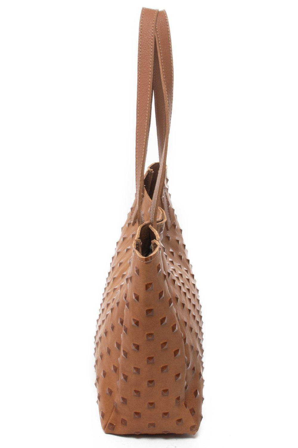 LINA Tan Studs - Carla Mancini Handbags