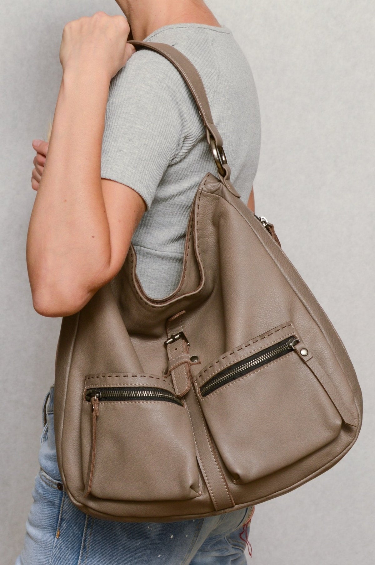 MADISON Taupe - Carla Mancini Handbags