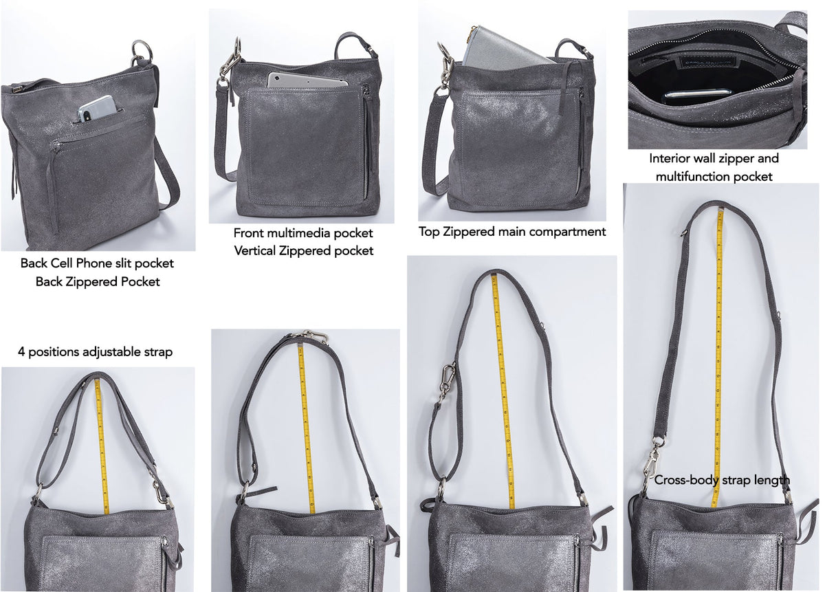 RILEY Medium Grey - Carla Mancini Handbags
