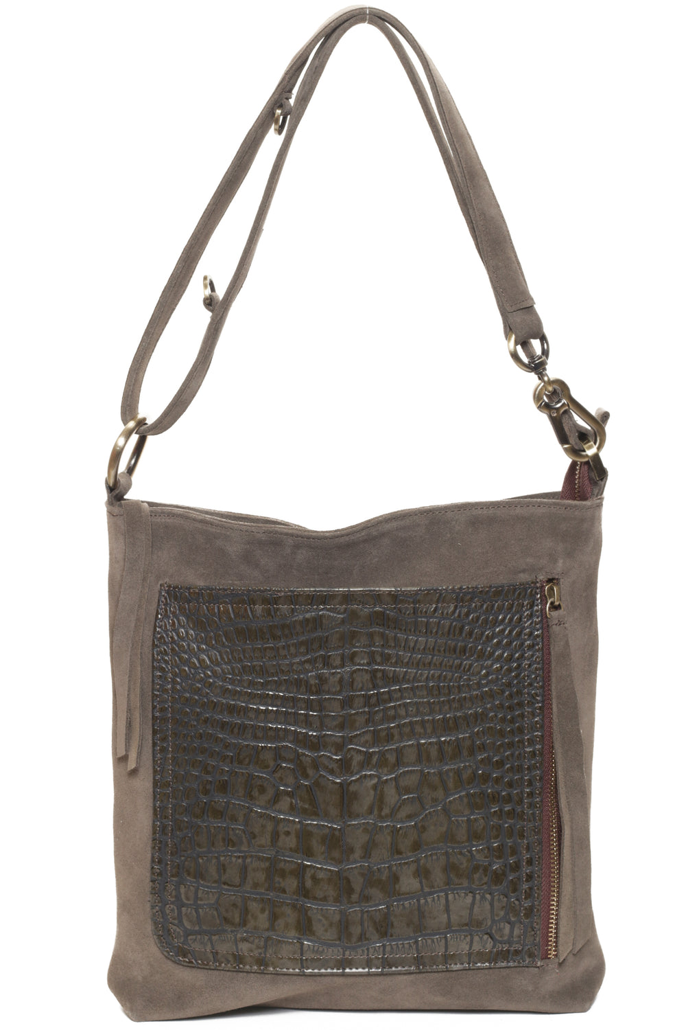 RILEY Olive Suede Croco