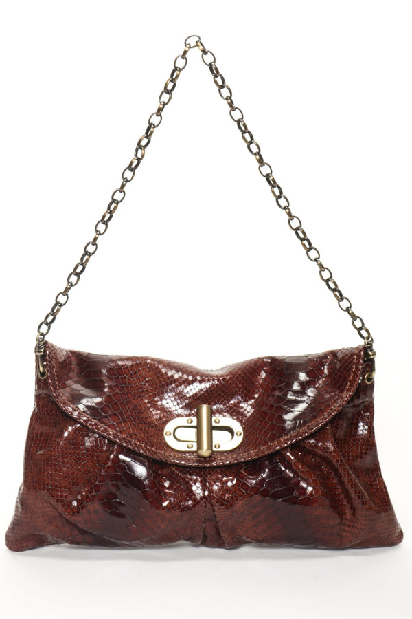 AMELIA Brown Python - Carla Mancini Handbags