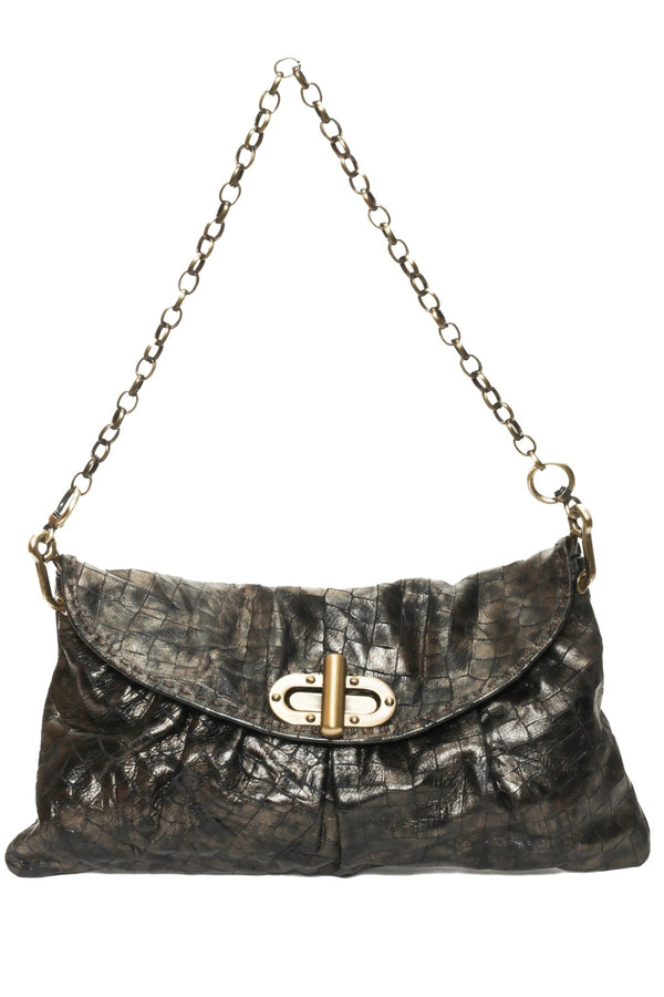 AMELIA Pewter Croco - Carla Mancini Handbags