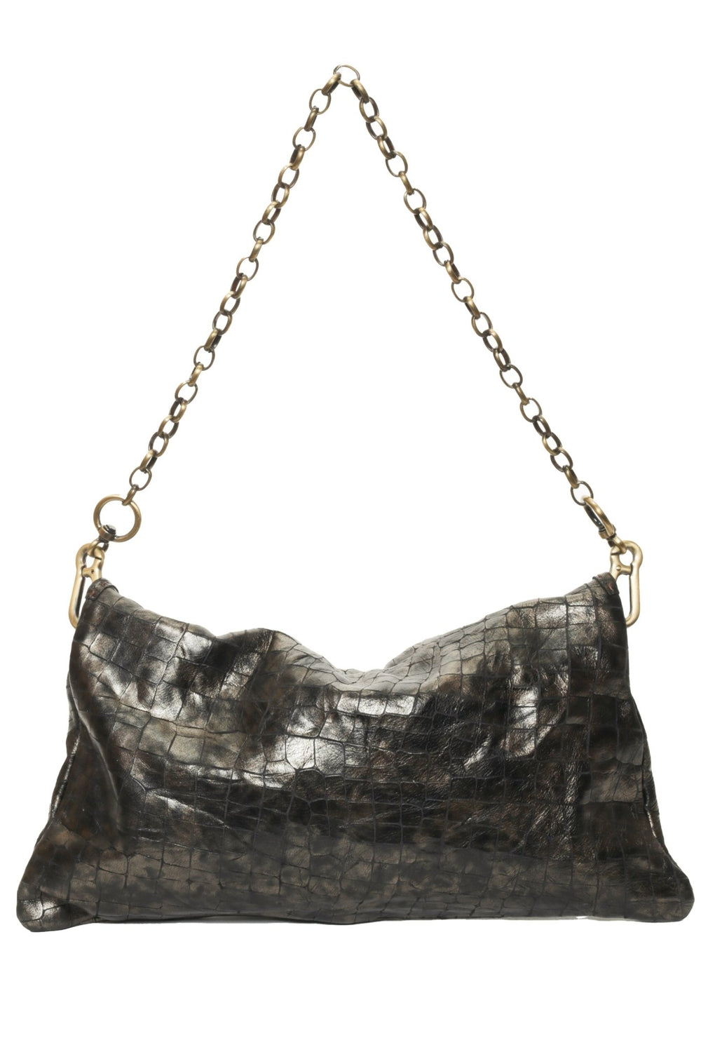 AMELIA Pewter Croco - Carla Mancini Handbags