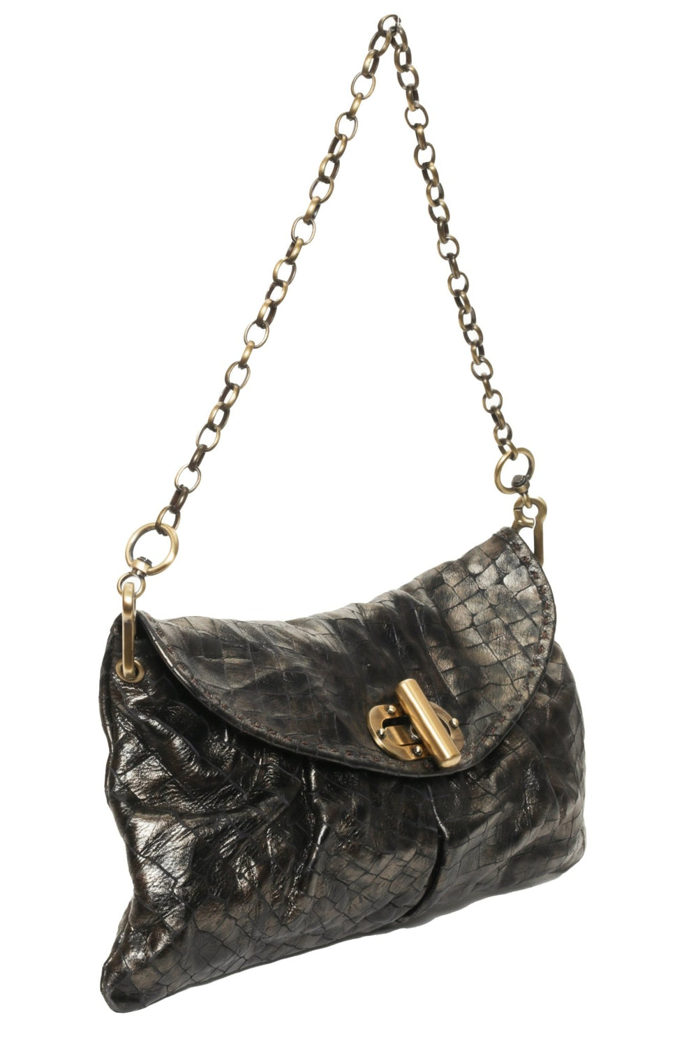AMELIA Pewter Croco - Carla Mancini Handbags