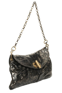 AMELIA Pewter Croco - Carla Mancini Handbags