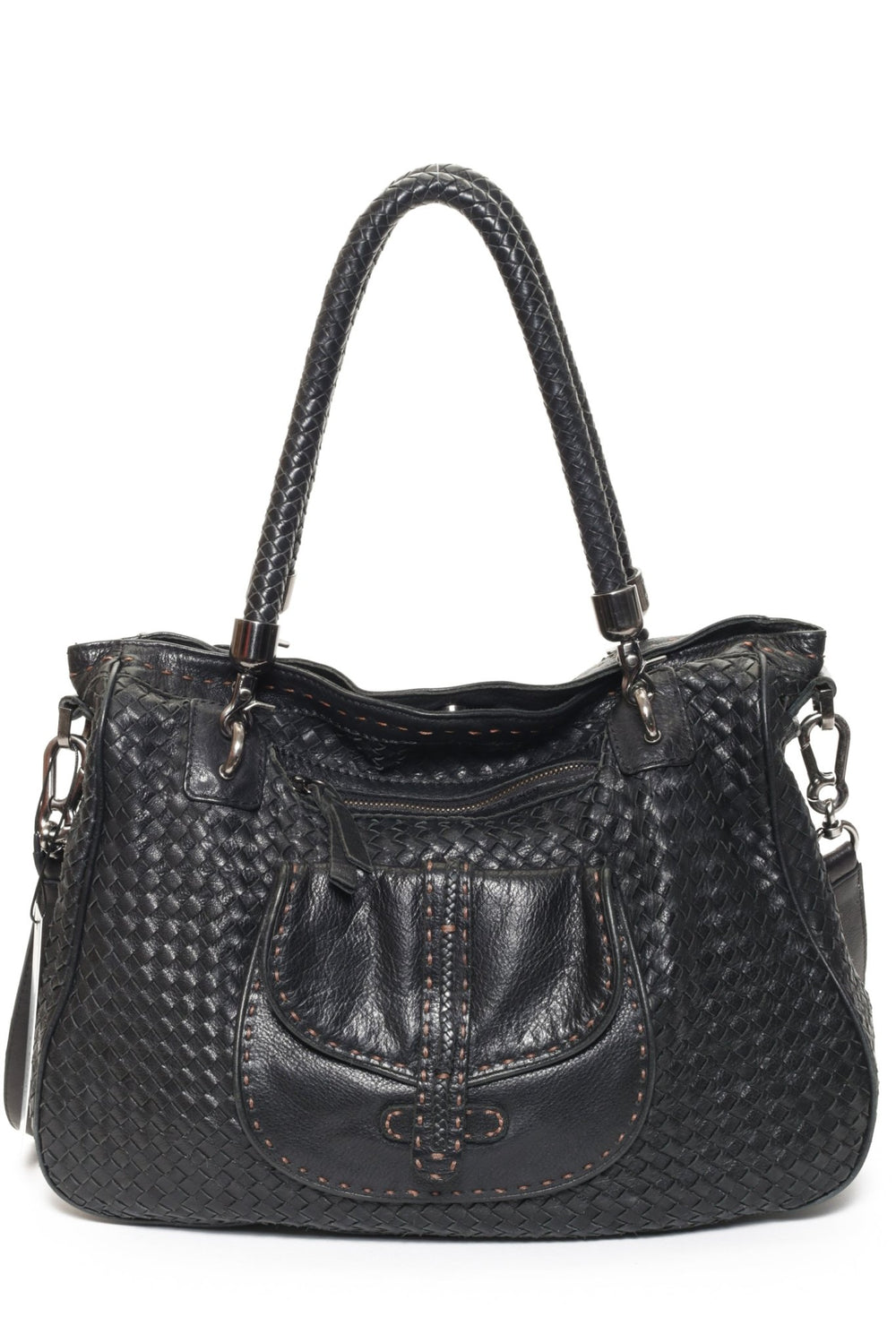 CINDY Black Woven - Carla Mancini Handbags