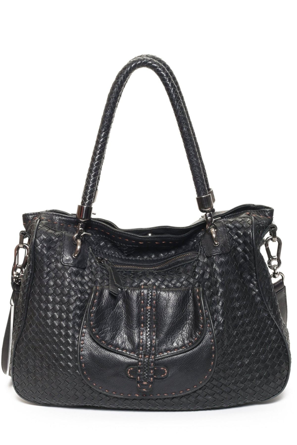 CINDY Black Woven - Carla Mancini Handbags