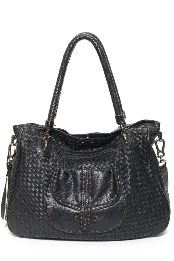 CINDY Black Woven - Carla Mancini Handbags