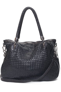 CINDY Black Woven - Carla Mancini Handbags