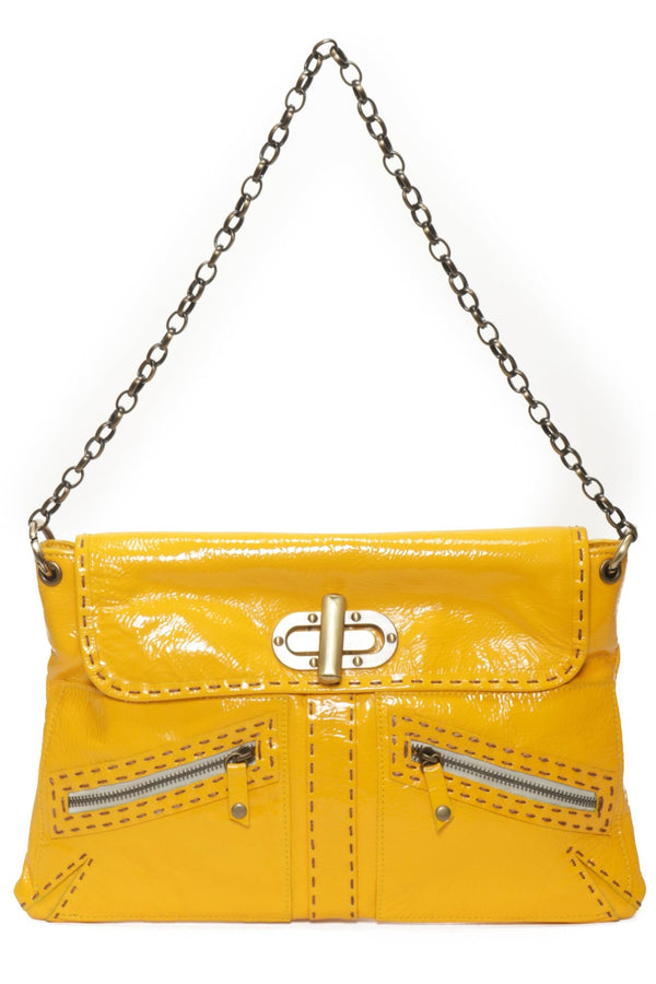 CM56 Patent Yellow - Carla Mancini Handbags
