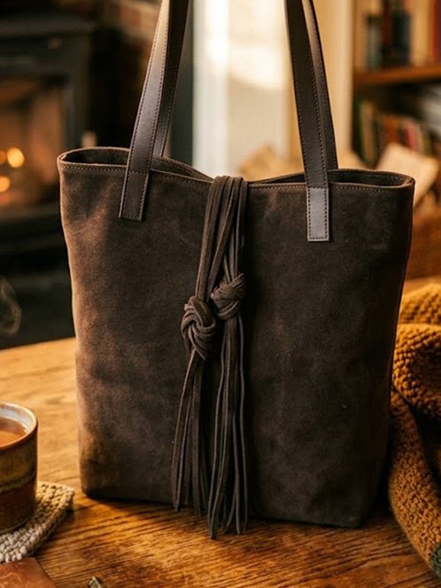 DUSTIN Brown Suede - Carla Mancini Handbags