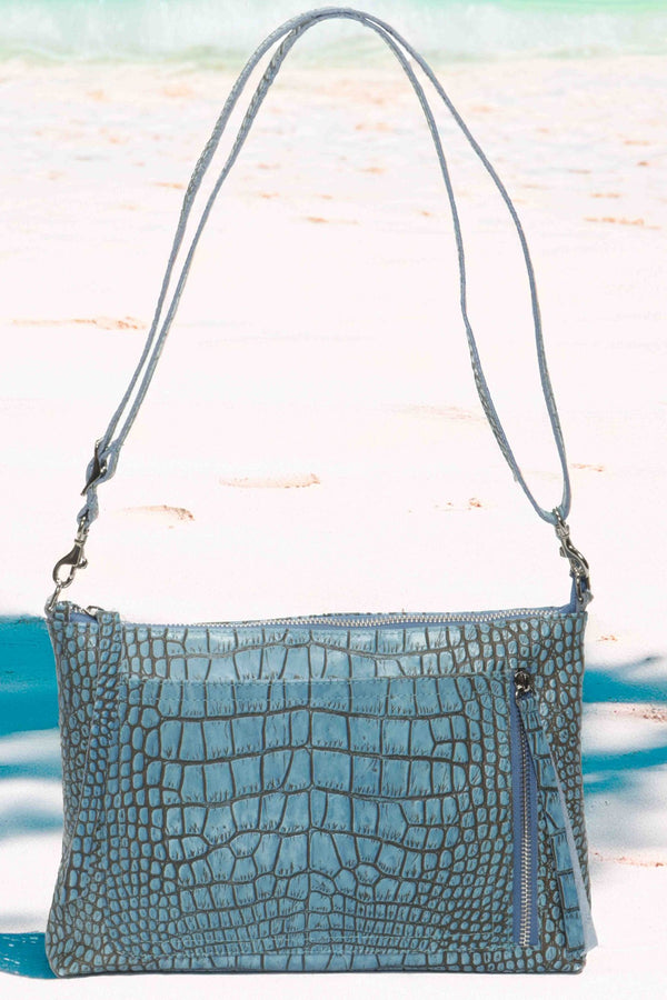 DYLAN Azur Croco - Carla Mancini Handbags
