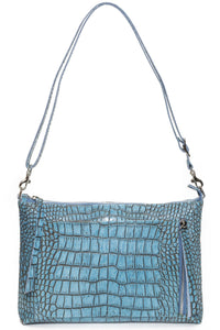 DYLAN Azur Croco - Carla Mancini Handbags