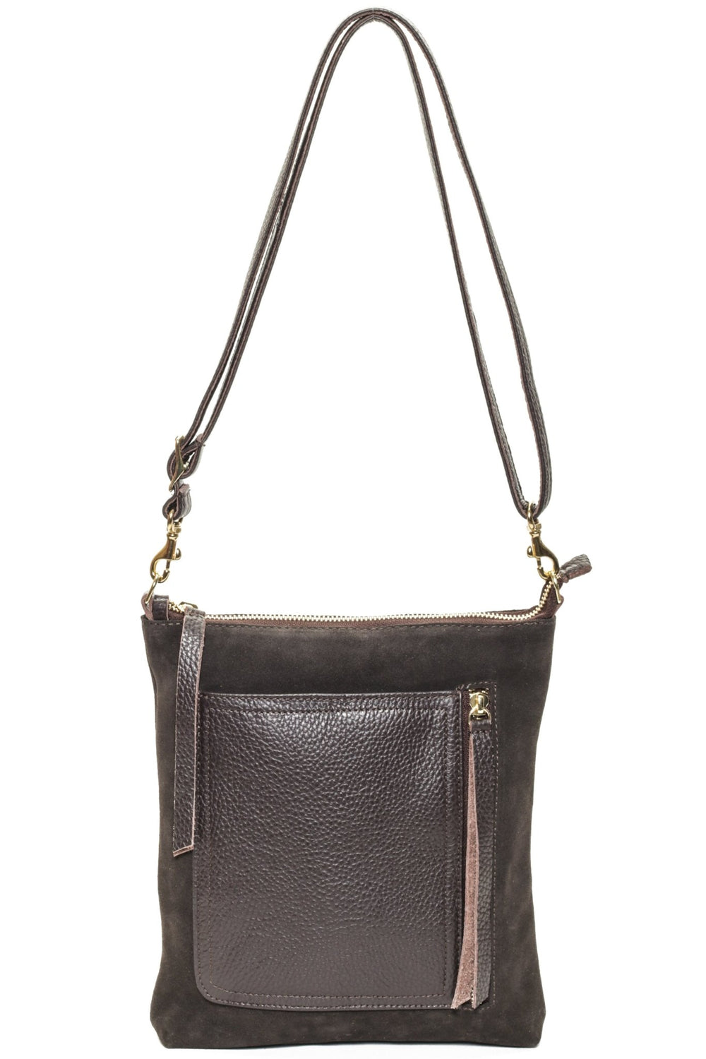 EMMA Chocolate Suede - Carla Mancini Handbags