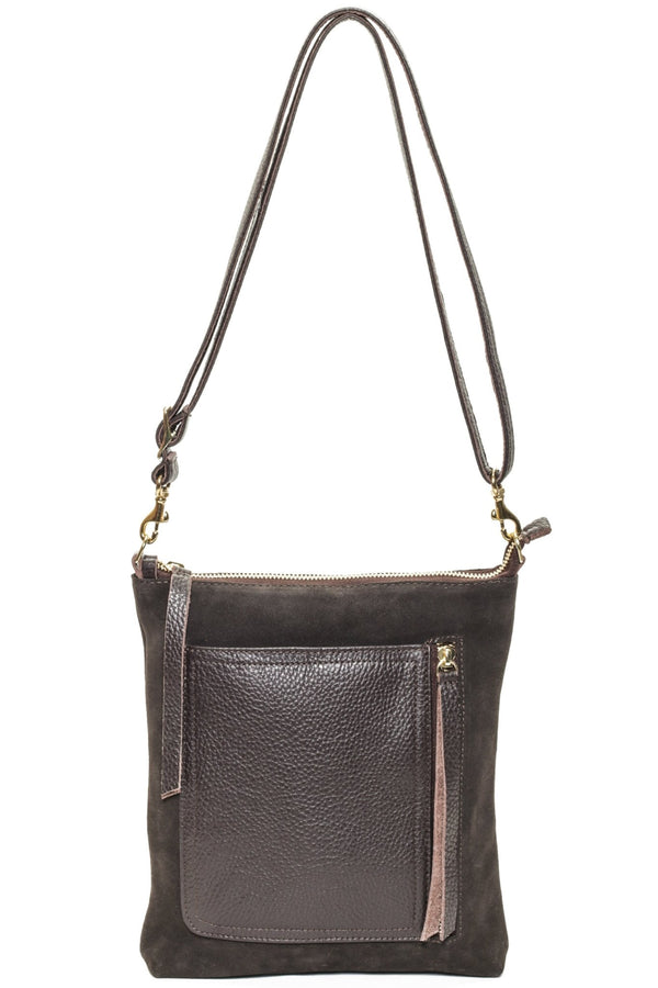 EMMA Chocolate Suede - Carla Mancini Handbags