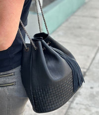 HARPER Black Woven - Carla Mancini Handbags