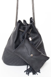 HARPER Black Woven - Carla Mancini Handbags