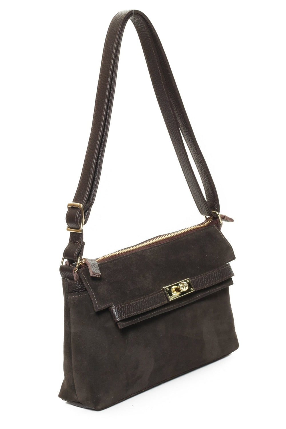 KAIA Chocolate Suede - Carla Mancini Handbags