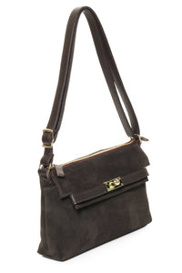 KAIA Chocolate Suede - Carla Mancini Handbags