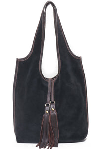MONICA Black Suede - Carla Mancini Handbags