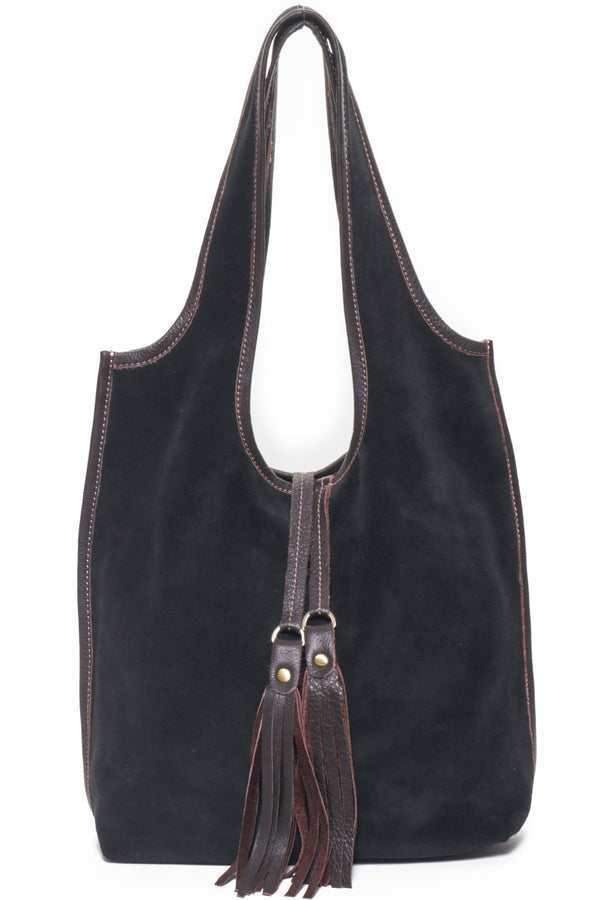 MONICA Black Suede - Carla Mancini Handbags
