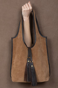 MONICA Camel Suede - Carla Mancini Handbags