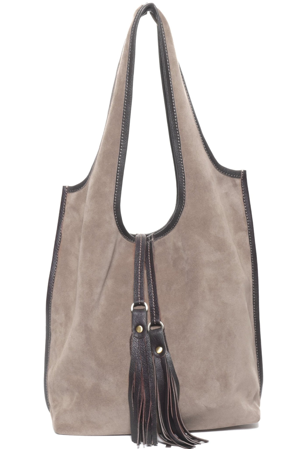 MONICA Taupe Suede - Carla Mancini Handbags