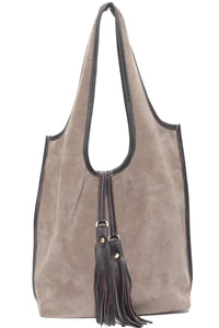 MONICA Taupe Suede - Carla Mancini Handbags