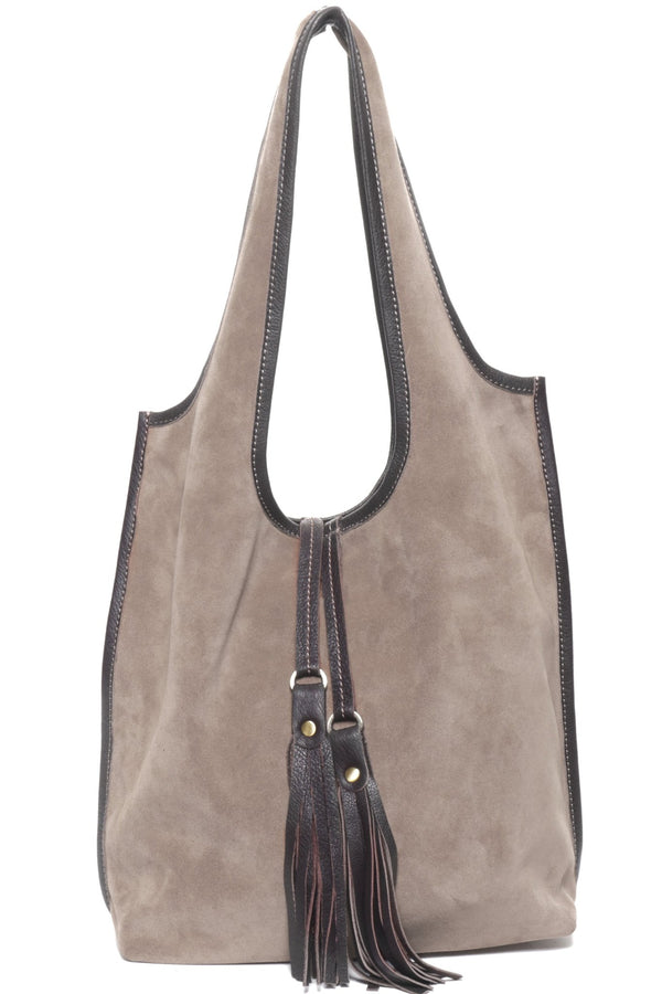 MONICA Taupe Suede - Carla Mancini Handbags