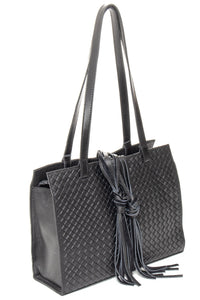 MONTEREY Black Woven - Carla Mancini Handbags