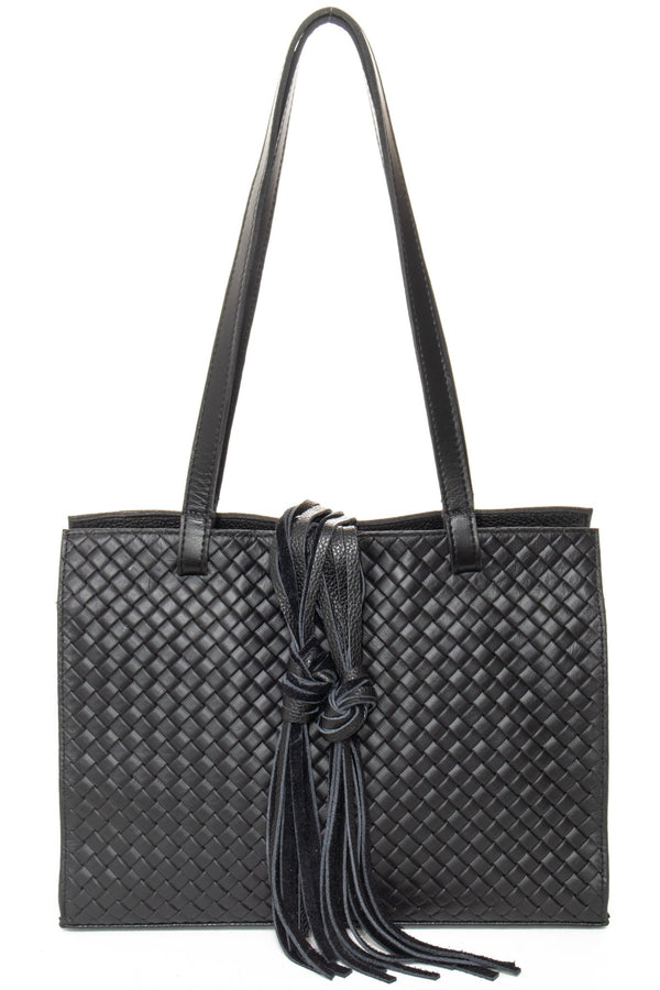 MONTEREY Black Woven - Carla Mancini Handbags