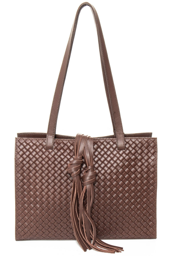 MONTEREY Brown Woven - Carla Mancini Handbags