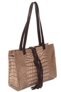 MONTEREY Latte Croco - Carla Mancini Handbags