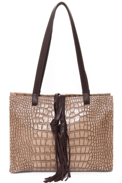MONTEREY Latte Croco - Carla Mancini Handbags